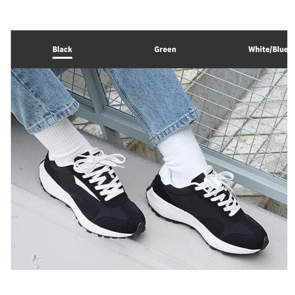 Women Fashion Sneakers Breathable Lace-Up Tennis Running Shoes Black Size 7 NWB - Picture 14 of 16